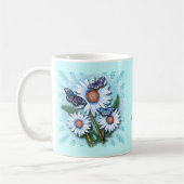 Butterfly Blue Daisies Koffiemok (Links)
