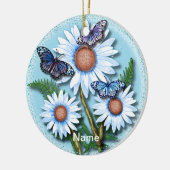 Butterfly Blue Daisy Ornament (Links)