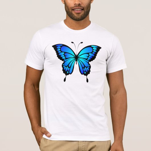 Butterfly Blue Insect Illustratie-20284 T-shirt (Voorkant)