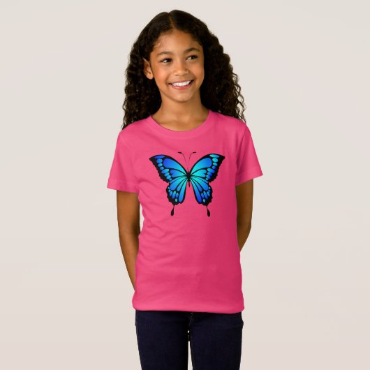 Butterfly Blue Insect Illustration-20284 T-shirt (Voorkant volledig)