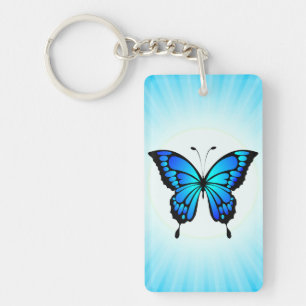 Butterfly Blue Insect Illustration-20284 T-shirt Sleutelhanger