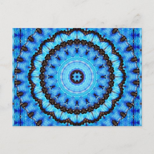 Butterfly Blue Mandala Briefkaart (Voorkant)
