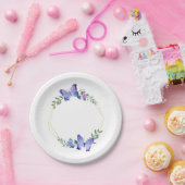 Butterfly Blue Waterverf Vlinders Trouwen Papieren Bordje (Feest)