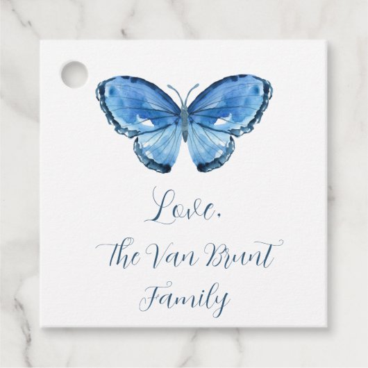 Butterfly Blues Gift Label (Voorkant)