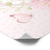 Butterfly Blush Bloom Girl Baby Shower Welcome Poster (Hoek)