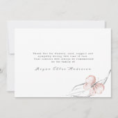 Butterfly Blush Pink Funeral Hartelijk dank Bedankkaart (Voorkant)