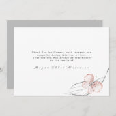 Butterfly Blush Pink Funeral Hartelijk dank Bedankkaart (Voorkant / Achterkant)