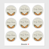  Butterfly Body Butter 2.5" Productlabel Sticker (Vel)
