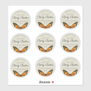  Butterfly Body Butter 2.5" Productlabel Sticker