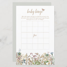 Butterfly Boho Baby Bingo Game Kaart