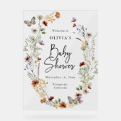 Butterfly Boho Baby shower Acryl teken Bord (Voorkant)