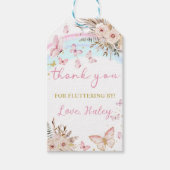 Butterfly Boho Floral Meisje Verjaardagscadeau lab Cadeaulabel (Voorkant)