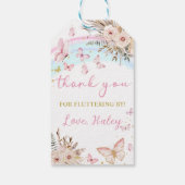Butterfly Boho Floral Meisje Verjaardagscadeau lab Cadeaulabel (Achterkant)