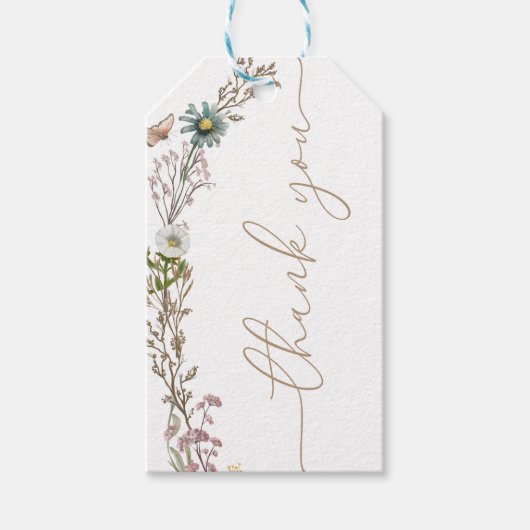 Butterfly Boho Foliage Wreator Dank je wel Cadeaulabel (Voorkant)