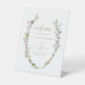 Butterfly Boho Foliage WreatWelcome Sign Reclamebord Met Voetstuk (Voorkant)