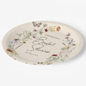 Butterfly Boho Herfst Wildflower Vrijgezellenfeest Papieren Bordje (Gekanteld)