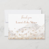 Butterfly Boho Mountains Meisje Baby shower Bedankkaart (Voorkant)