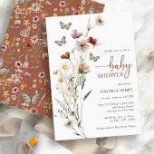 Butterfly Boho Wildflower Baby shower Kaart