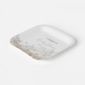 Butterfly Boho Wildflower Baby shower Papieren Bordje (Gebogen)