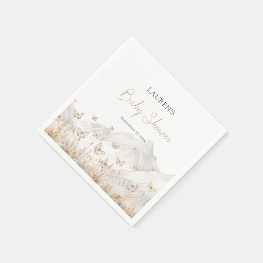 Butterfly Boho Wildflower Baby shower Servet (Hoek)