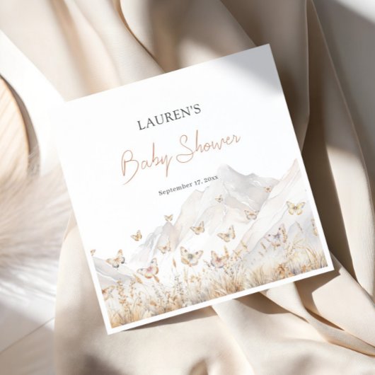 Butterfly Boho Wildflower Baby shower Servet