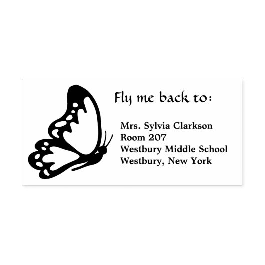 Butterfly Book Return Rubberstempel (Afrduk)