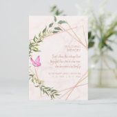 Butterfly Botanical Funeral Loved One Deceased Kaart (Staand voorkant)