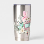 Butterfly Botanicals Gepersonaliseerde elegante bl Geïsoleerde Drinkbeker (Voorkant)