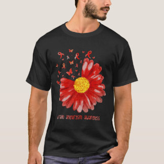 Butterfly Bourgogne Ribbon Brain Aneurysma Awarene T-shirt