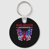 Butterfly Brain Aneurysm Awareness Maand Ondersteu Sleutelhanger (Voorkant)