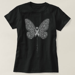 Butterfly Brain Cancer Awareness Hoop op een remed T-shirt