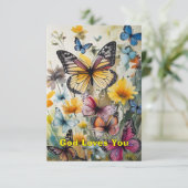 Butterfly-briefkaart Bedankkaart (Staand voorkant)