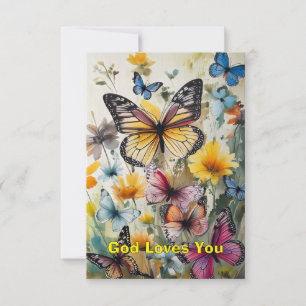 Butterfly-briefkaart Bedankkaart