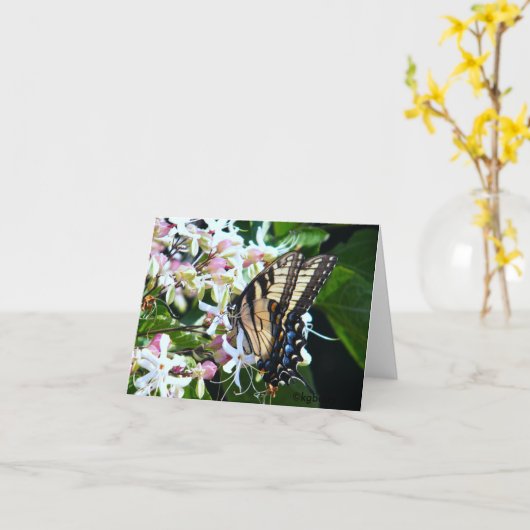 Butterfly-briefkaart Kaart (Gele Bloem)