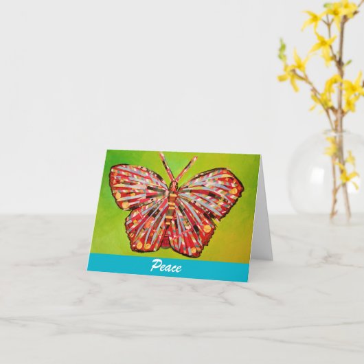 Butterfly-briefkaart Kaart (Gele Bloem)