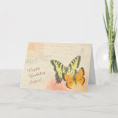 Butterfly Briefkaart Zuster Birthday Greeting (Voorkant)