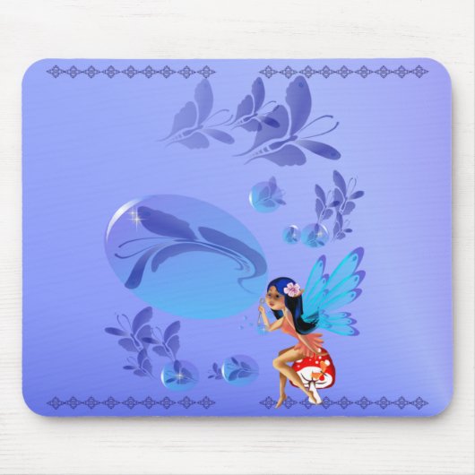 Butterfly Bubbles Mousepad Muismat (Voorkant)