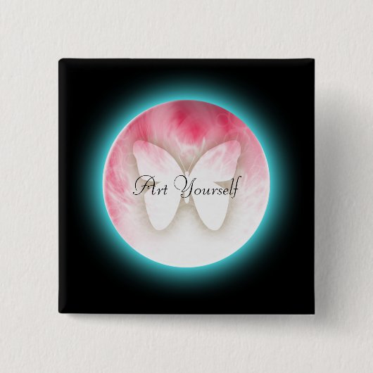 Butterfly Bubbles Vierkante Button 5,1 Cm (Voorkant)