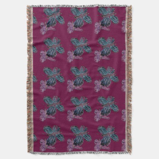 Butterfly Bugs Pattern Deken (Voorkant Verticaal)