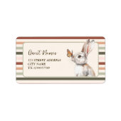 Butterfly Bunny Pastel Minimalist Pasen Etiket (Voorkant)