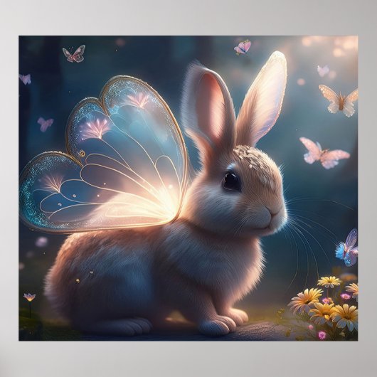 Butterfly Bunny Poster (Voorkant)
