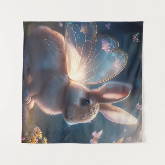 Butterfly Bunny Wandkleed (Voorkant (horizontaal))