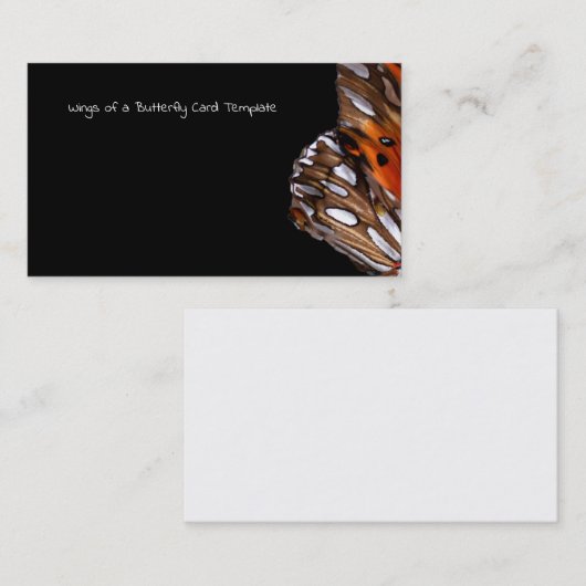 Butterfly Business Card Template Wing Photography Visitekaartje (Voorkant / Achterkant)