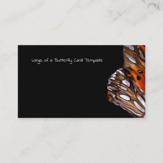 Butterfly Business Card Template Wing Photography Visitekaartje (Voorkant)