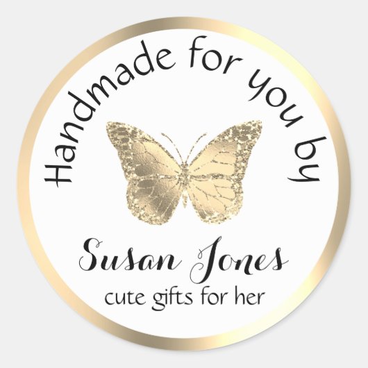 Butterfly Business logo Classic ronde sticker (Voorkant)