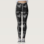 Butterfly Butt Boho  Lace Black and White Leggings (Voorkant)