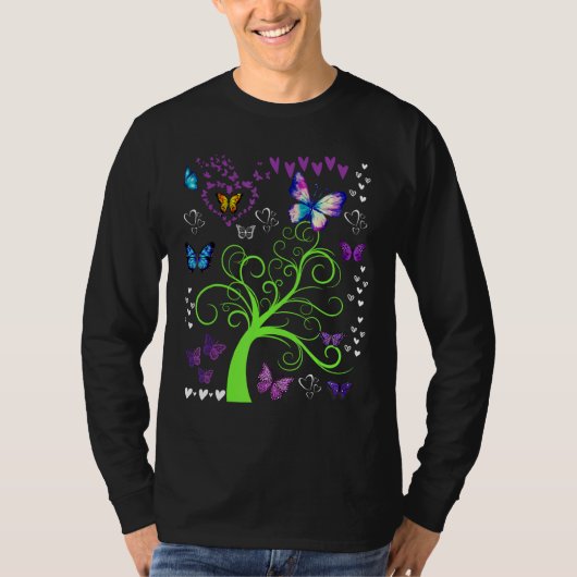 Butterfly  Butterflies Circle The Trees Fun Three T-shirt (Voorkant)