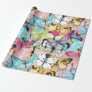 Butterfly Butterflies Patroon Cadeaupapier