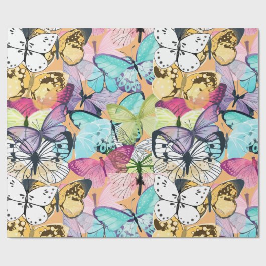Butterfly Butterflies Pattern Cadeaupapier (Vlak)