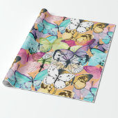 Butterfly Butterflies Pattern Cadeaupapier (Uitgerold)